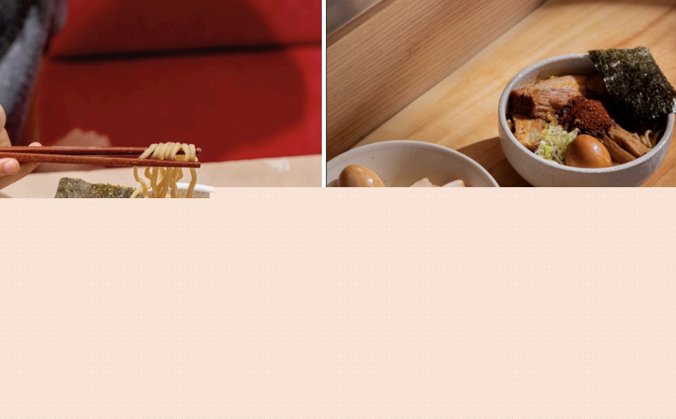 INOSHO ramen and tsukemen bowls spread